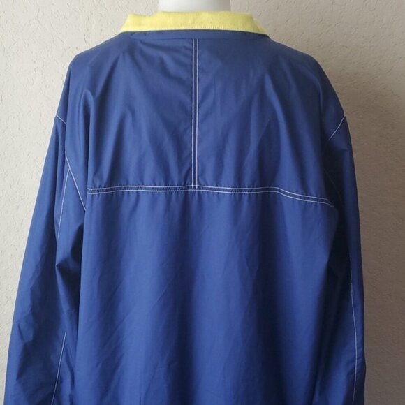 IZOD XXL Blue zip-up windbreaker with yellow neck - Picture 4 of 7